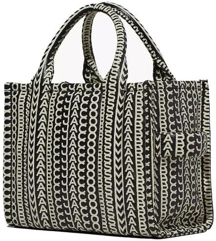 Marc Jacobs The Monogram Leather Mini Tote Bag - Black/White 2S3HTT001H03-005
