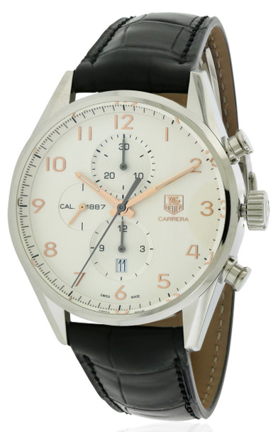 Tag Heuer Carrera Leather Automatic Chronograph Mens Watch CAR2012.FC6235