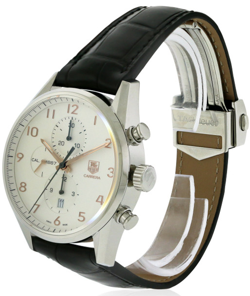 Tag Heuer Carrera Leather Automatic Chronograph Mens Watch CAR2012.FC6235
