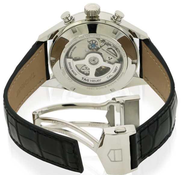 Tag Heuer Carrera Leather Automatic Chronograph Mens Watch CAR2012.FC6235