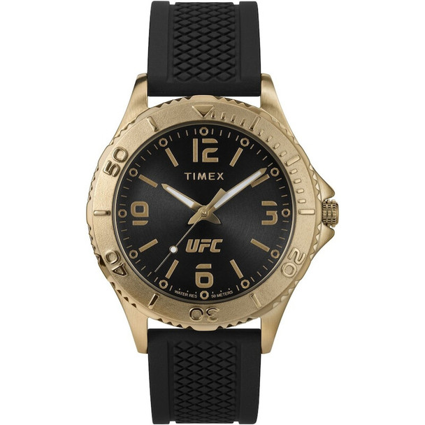 Timex UFC Gamer Black Dial Black Silicone Strap Mens Watch TW2W35000