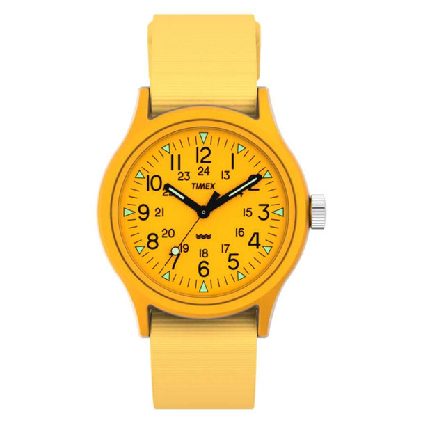 Timex MK1 36mm Yellow Dial Yellow Fabric Strap Mens Watch TW2W91200