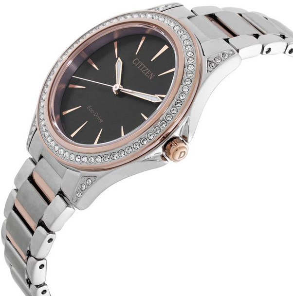 Citizen Crystal Black Dial Ladies Watch EM0946-58E