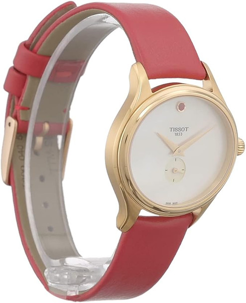 Tissot T-Lady Bella Ora Mother of Pearl Dial Red Leather Strap Womens Watch T1033103611101