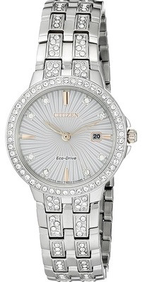 Citizen Eco-Drive Silhouette Crystal Stainless Steel Ladies Watch EW2340-58A