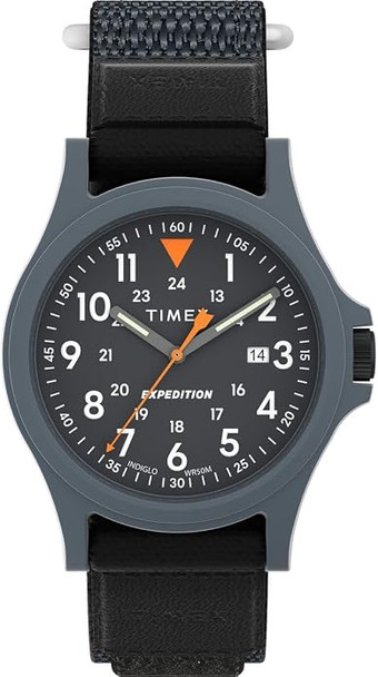 Timex Expedition Acadia Gray Resin Case Black Fast Wrap Mens Watch TW4B29500