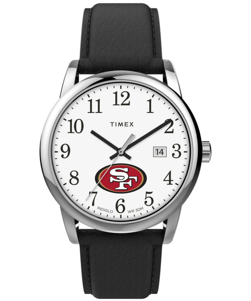 Timex Tribute NFL Easy Reader San Francisco 49ers Silver-Tone Case Mens Watch TWZFFORMX