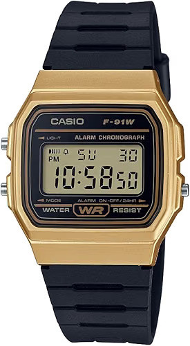 Casio Retro Vintage Gold-Tone Digital Unisex Watch C F-91WM-9A
