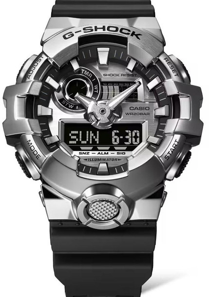 Casio G-Shock Metal Bezel Analog-Digital Mens Watch GM700-1A