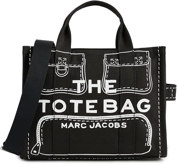 Marc Jacobs The Trompe Loeil Cargo Canvas Medium Tote Bag - Black 2P5HTT023H03-001