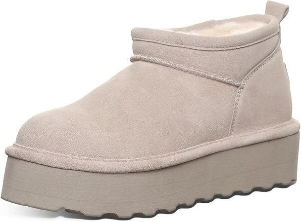 BEARPAW Womens Retro Super Shorty Platform Boot - Mushroom