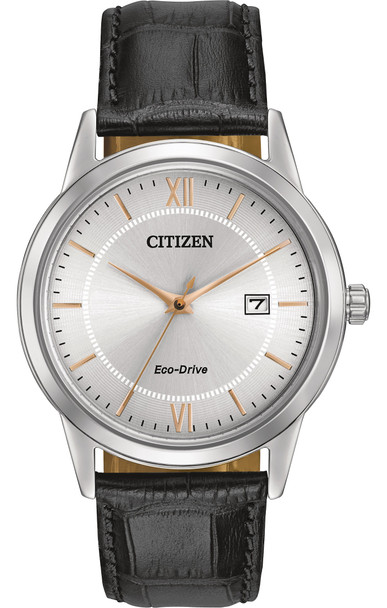 Citizen Eco-Drive Leather Mens Watch AW1236-03A