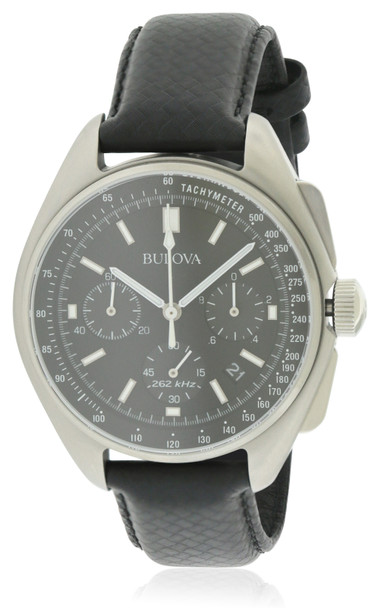 Bulova Special Edition Lunar Pilot Chronograph Leather Mens Watch 96B251