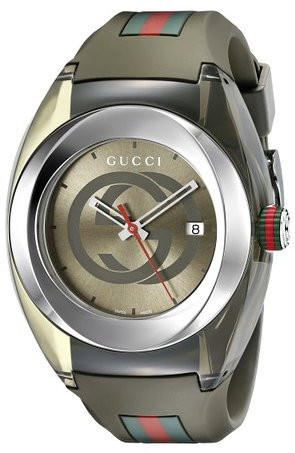 Gucci Sync XXL Khaki Rubber Unisex Watch YA137106