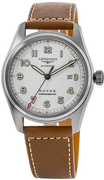 Longines Spirit Automatic Silver Dial Leather  Mens Watch L38114732