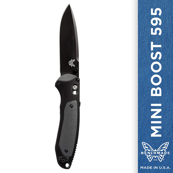 Benchmade Mini Boost 595 Knife - Plain Drop-point - Coated Finish 595BK