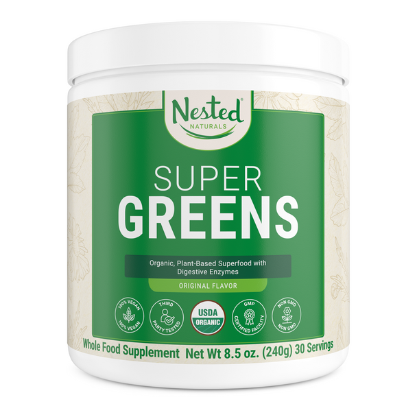 SUPER GREENS Veggie Greens Superfood - 20 Organic Ingredients - Non-GMO No Soy SUPER-GREENS