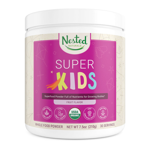 Nested Naturals Super Kids - 100% USDA Organic Vegan Superfood Powder for Kids SUPERKIDS