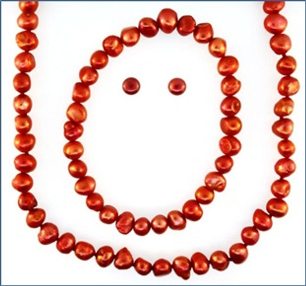 Genuine Fresh Water Pearls Earring Necklace Bracelet Set - PS301-CHR