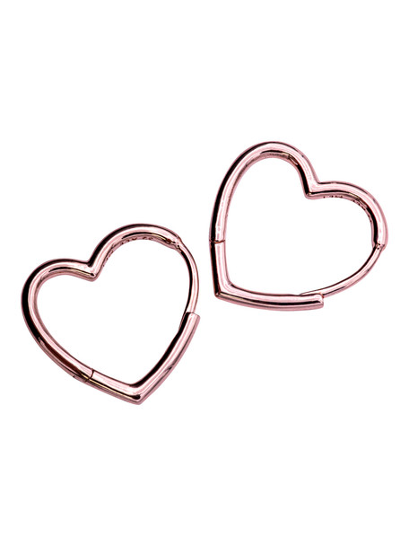 PANDORA Small Asymmetric Heart Pandora Rose Hoop Earrings  - 288307