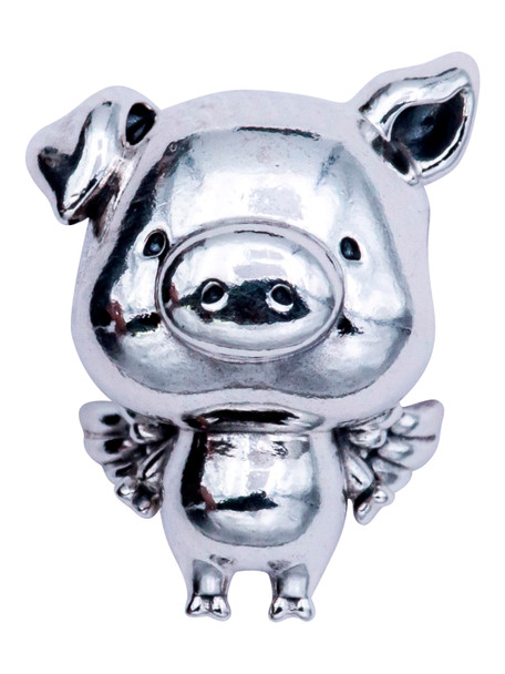 PANDORA Pig With Wings Sterling Silver Charm - 798253 PANDORA Pig With Wings Sterling Silver Charm - 798253