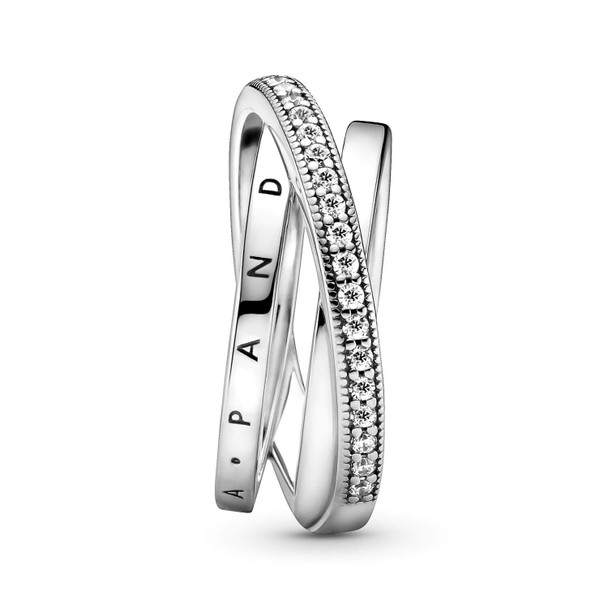 Crossover Pavé Triple Band Ring