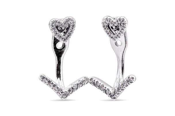 Pandora Wish Sparkling Wishbone Heart Stud Earrings - 299280C01