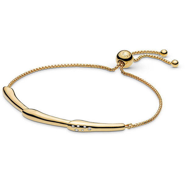 PANDORA Flower Stem Sliding Bangle Bracelet Size 9 567917CZ-1