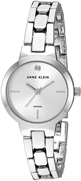 Anne Klein Diamond-Accented Silver-Tone Ladies Watch AK-3235SVSV