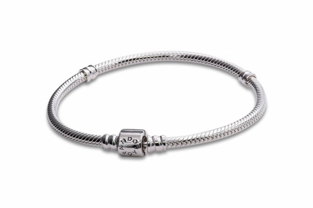 Pandora Moments Barrel Clasp Snake Chain Bracelet 598816C00-18