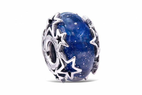 Pandora Galaxy Blue & Star Murano Charm 790015C00