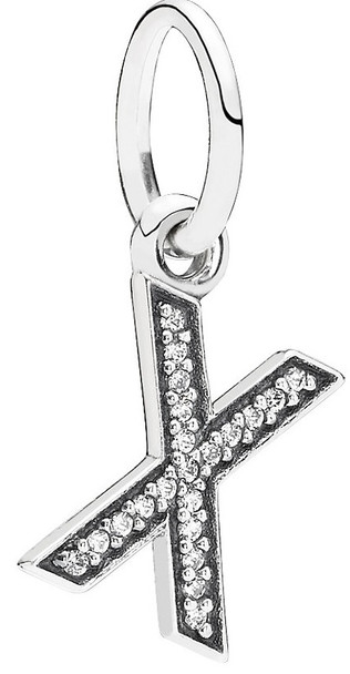 PANDORA Letter X Dangle Charm - Clear CZ - 791336CZ