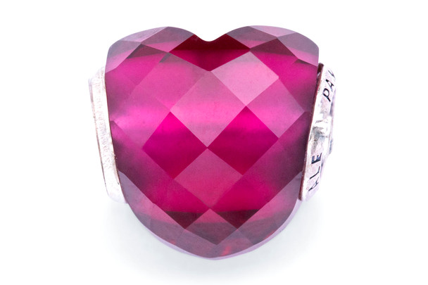 Pandora Fuchsia Shape of Love Charm - Fuchsia Rose Crystal - 796563NFR