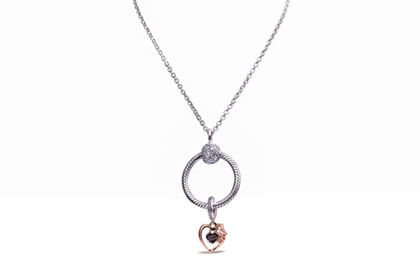 Heart O Pendant & Link Chain Necklace Set | Sterling silver | Pandora US
