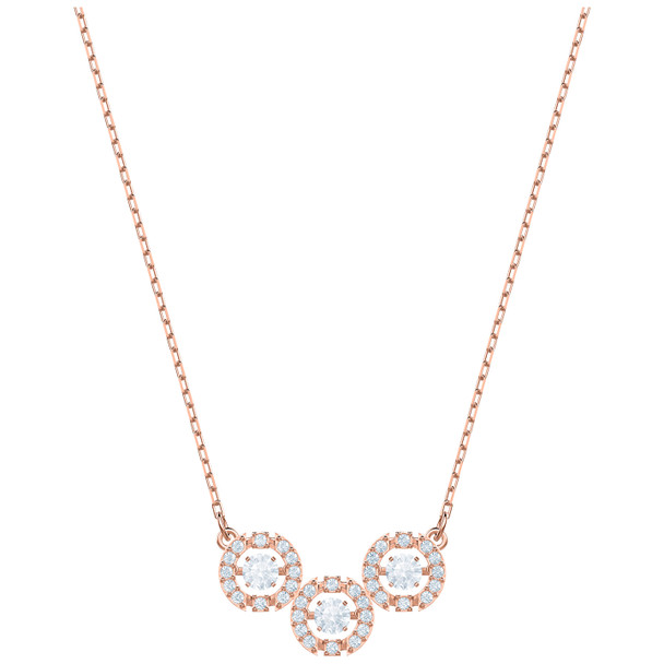 Swarovski Sparkling Dance Trilogy Necklace - White - Rose Gold Plating 5480482