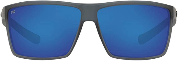 Costa Del Mar Mens Rincon Polarized Rectangular Sunglasses - Matte Smoke Crystal/Grey Blue Mirrored - 63 mm 06S9018-90183163