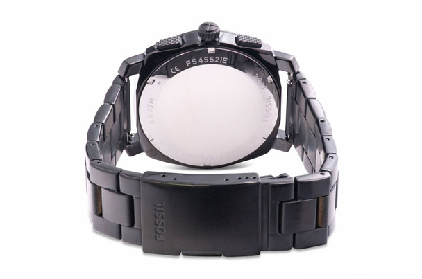 Fossil Machine Chronograph Black Stainless Steel Mens Watch FS4552IE