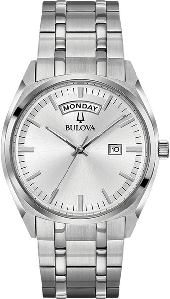 Bulova Classic Silver Dial Stainless Steel Mens Watch 96C127