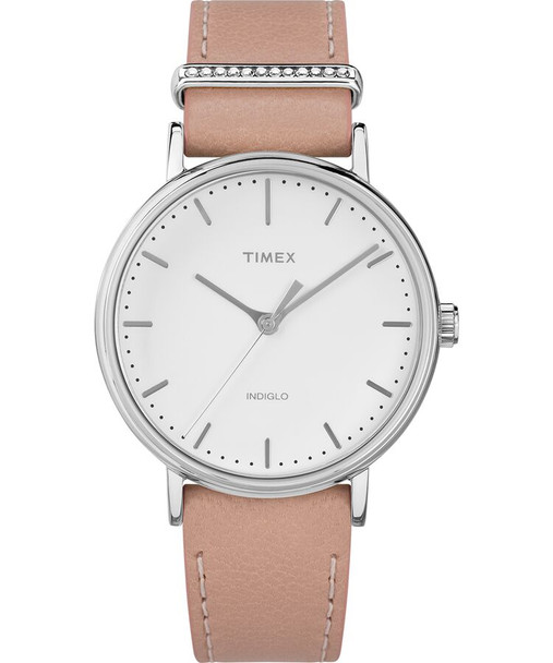 Timex Fairfield Swarovski Crystal Leather Ladies Watch2