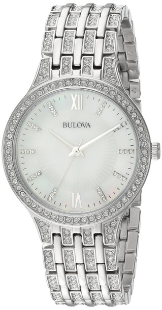 Bulova Swarovski Crystal Stainless Steel Ladies Watch 96L242
