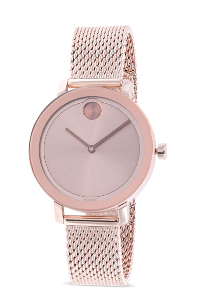 Movado Bold Evolution Rose-Tone Mesh Ladies Watch 3600654
