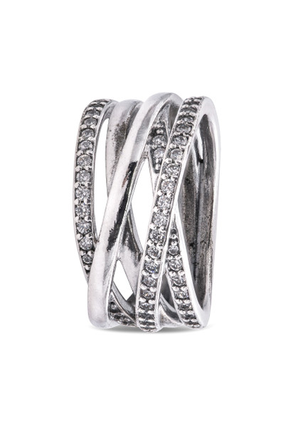 Pandora Ring Entwined - Clear Cubic Zirconia - Size 48 - 190919CZ-48