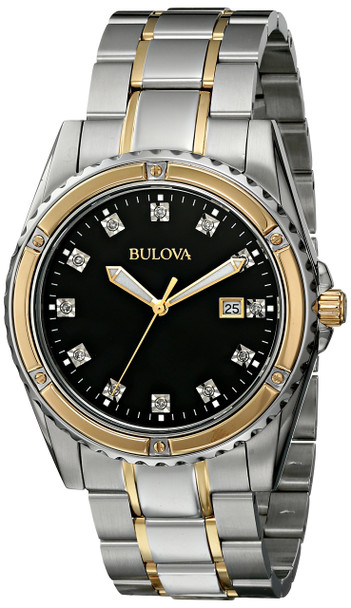 Bulova Diamond Two-Tone Stainless Steel Mens Watch 98D122
