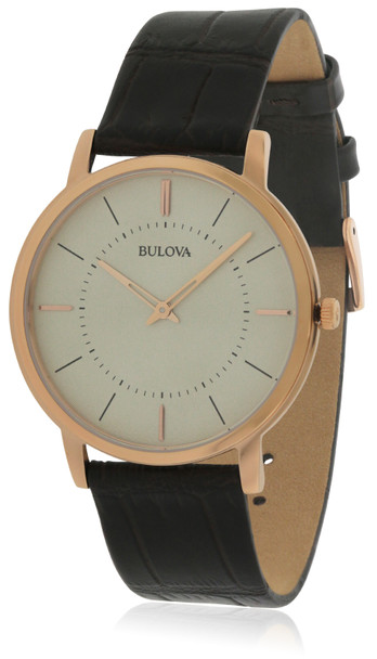 Bulova Leather Mens Watch 97A126