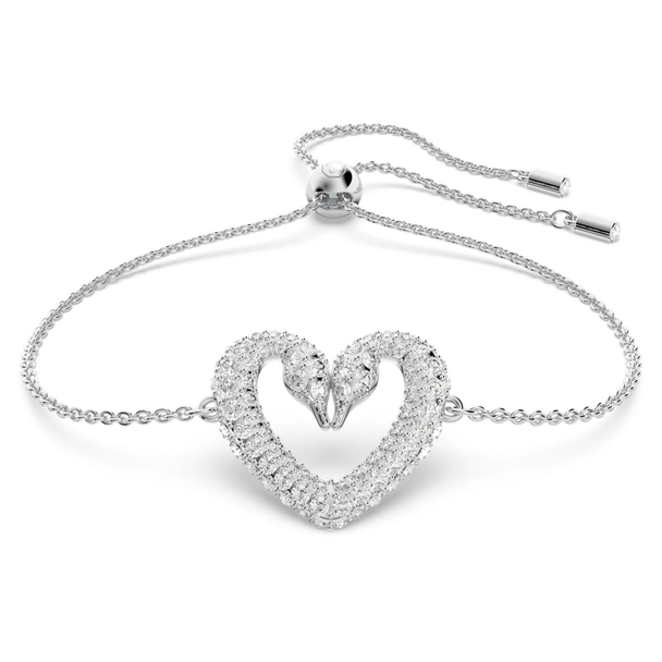 Swarovski Una Bracelet Heart Small White Rhodium Plated 5625534