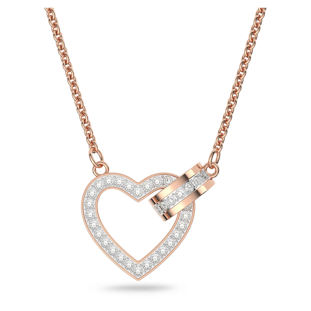 Swarovski Lovely Necklace Heart White Rose-gold Tone Plated 5636445