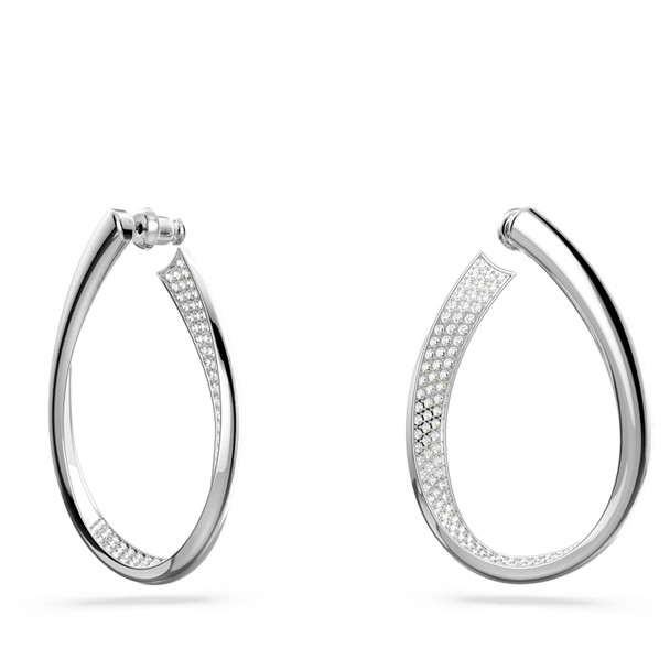 Swarovski Exist Hoop Earrings White Rhodium Plated 5636490