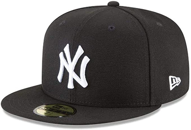 New Era New York Yankees Basic 59Fifty Fitted Cap Hat Black/White 11591127 (Size 7 1/2) 11591127-712