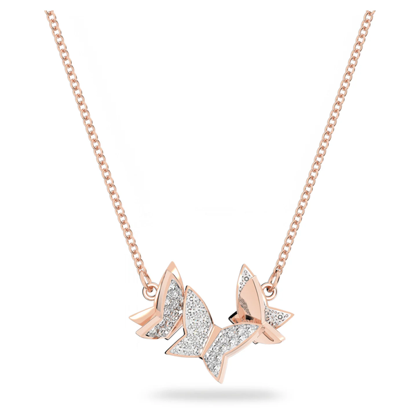Swarovski Lilia Necklace Butterfly - White - Rose-Gold Tone Plated 5636422