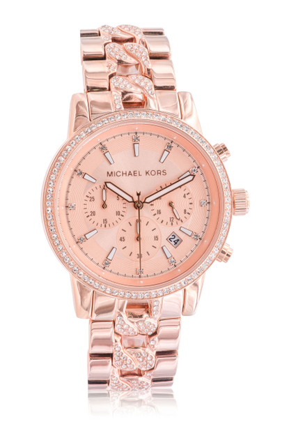 Michael Kors Oversized Quartz Pink Dial Stainless Steel Ladies Watch MK6946  - Walmart.com